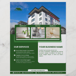 Green Elegant Flyer voor makelaars in onroerend go