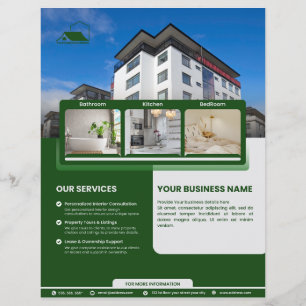 Green Elegant Flyer voor makelaars in onroerend go