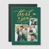 Green Elegant Gold 4 Foto Afstuderen Hartelijk dan (Voorkant / Achterkant)