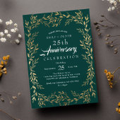 Green Elegant Gold Leaf Jubileum Uitnodiging