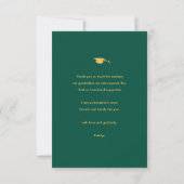 Green Elegant Gold Script Photo Collage Afstuderen Bedankkaart (Achterkant)