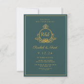 Green Elegant Golden Calligraphy Wedding (Voorkant)