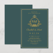 Green Elegant Golden Calligraphy Wedding (Voorkant / Achterkant)