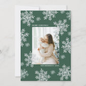 Green Elegant Merry kerstsnowflake Kaart (Voorkant)