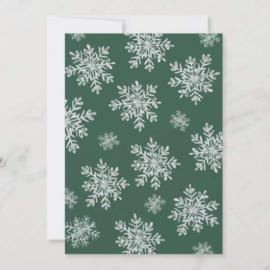 Green Elegant Merry kerstsnowflake Kaart (Achterkant)
