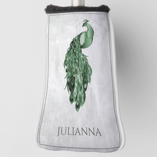 Green Elegant Peacock Golf Head Hoesje Golfheadcover (Draai 90)
