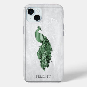 Green Elegant Peacock Hoesje-Mate iPhone Case