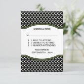 Green Elegant Quatrefoil Response Kaart (Staand voorkant)