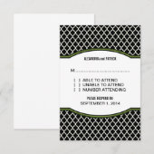 Green Elegant Quatrefoil Response Kaart (Voorkant / Achterkant)