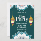 Green Elegant Ramadan Iftar Party Invitation Kaart (Voorkant)