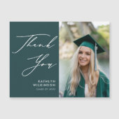 Green Elegant Script Photo Afstuderen Hartelijk da (Voorkant)