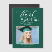 Green Elegant Script Simple Afstuderen Bedankt (Voorkant / Achterkant)