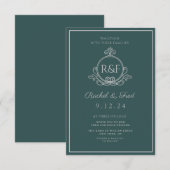 Green Elegant Siver Calligraphy Wedding (Voorkant / Achterkant)