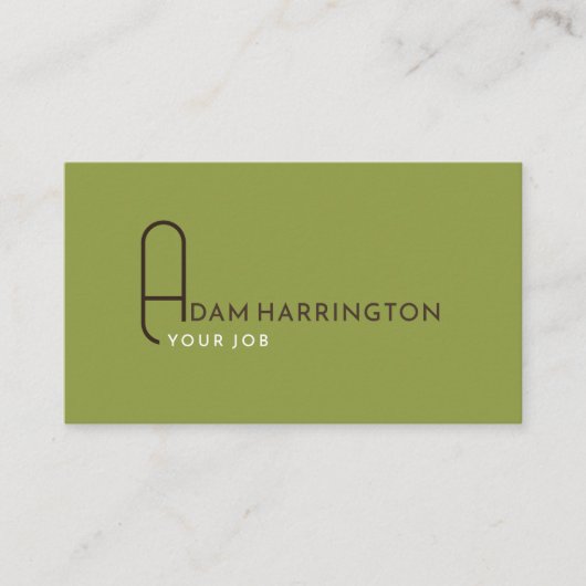 Green | Elegant standaard QR-code Visitekaartje (Voorkant)