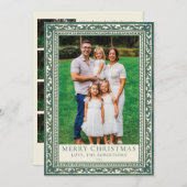 Green Elegant Tile Border Photo Feestdagenkaart (Voorkant / Achterkant)