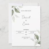 Green Elegant Wedding Invitation Kaart (Voorkant)