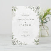 Green Elegant Wedding Invitation Kaart (Staand voorkant)