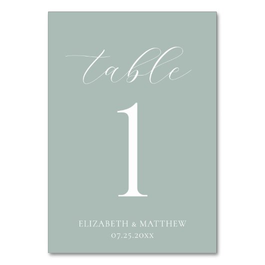 Green Elegant Wedding Kaart (Voorkant)