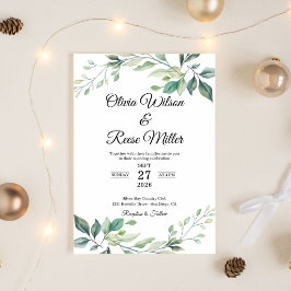 Green Elegant Wedding Kaart