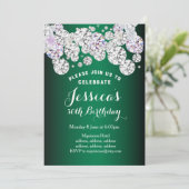 GREEN-elegantdiamant, uitnodiging voor glitter-ver (Staand voorkant)