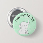 Green Elephant Baby shower Pin Ronde Button 5,7 Cm (Voorkant /achterkant)