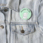 Green Elephant Baby shower Pin Ronde Button 5,7 Cm (In situ)