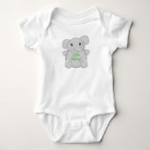 Green Elephant Baby Shower Romper (Voorkant)