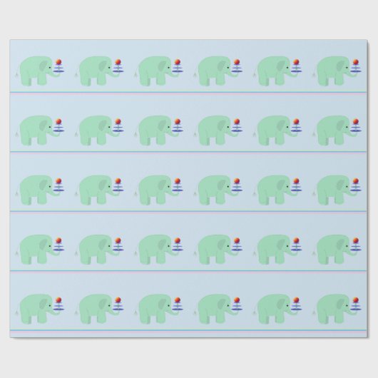 Green Elephant Balancing Act Cadeaupapier (Vlak)