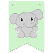 Green Elephant Birthday Party Vlaggetjes (Eerste vlag)