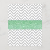 Green Elephant Chevron Glitter Baby shower Invitat (Achterkant)