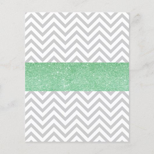 Green Elephant Chevron Glitter Baby shower Invitat (Achterkant)