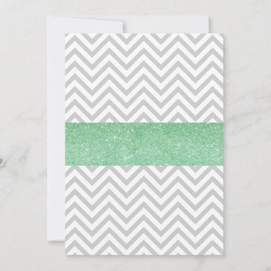 Green Elephant Chevron Glitter Baby shower Kaart (Achterkant)