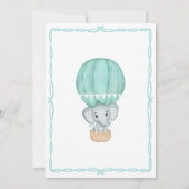 Green Elephant Genderneutraal Baby shower Kaart (Achterkant)