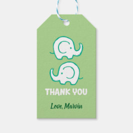 Green Elephant Gift Label Cadeaulabel