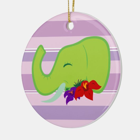 Green Elephant Keramisch Ornament (Links)