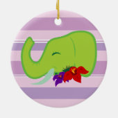 Green Elephant Keramisch Ornament (Achterkant)