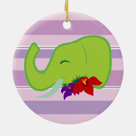 Green Elephant Keramisch Ornament (Achterkant)