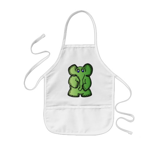 Green Elephant Kinder Schort (Voorkant)
