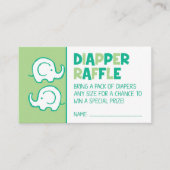 Green Elephant Luier Raffle Ticket Informatiekaartje (Voorkant)