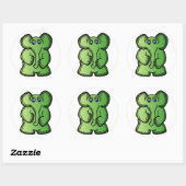 Green Elephant Ronde Sticker (Vel)