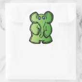 Green Elephant Ronde Sticker (Tas)