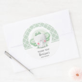 Green Elephant Unisex Baby shower Ronde Sticker (Envelop)