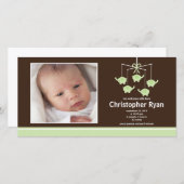 Green Elephants Baby Boy Geboorteaankondiging Aankondiging (Voorkant / Achterkant)