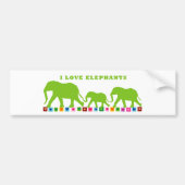 Green Elephants Walking Bumpersticker (Voorkant)