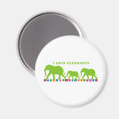 Green Elephants Walking Magneet (Voorkant / Achterkant)