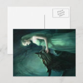 Green Elf en Dragon Briefkaart | Fantasiekunst (Voorkant / Achterkant)