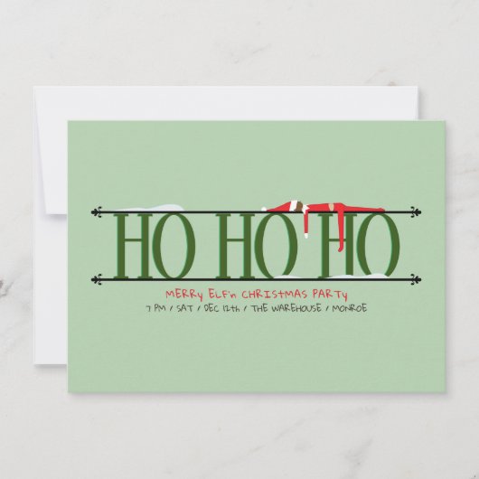 Green Elf Shenanigans Personeel Kerstfeest Kaart (Voorkant)