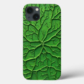 Green Embossed Tree Texture iPhone Case (Achterkant)