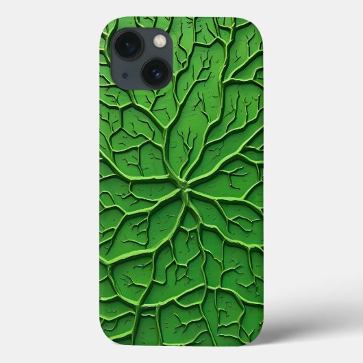 Green Embossed Tree Texture iPhone Case (Achterkant)