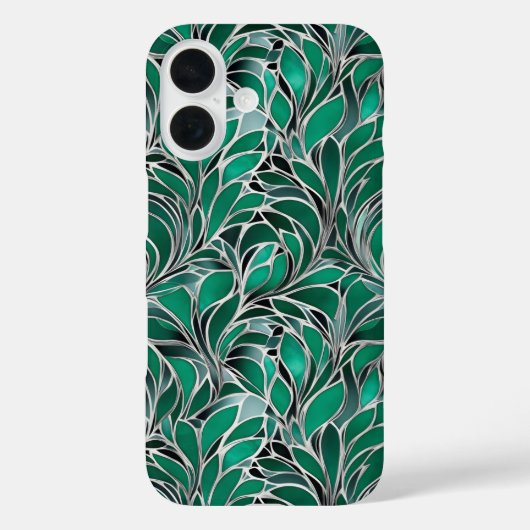 Green Emeral Silver-patroon Case-Mate iPhone Case (Achterkant)
